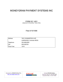 Moneygram Payment Systems Inc