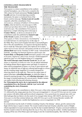 CONSTELLATION TELESCOPIUM the TELESCOPE Telescopium Is A