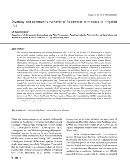 Diversity and Community Turnover of Floodwater Arthropods in Irrigated Rice