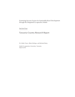 Tanzania Country Research Report