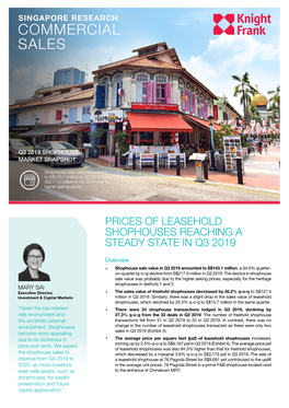 Q3 2019 Shophouse Market Snapshot