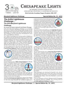 Chesapeake Lights QUARTERLY NEWSLETTER of the CHESAPEAKE CHAPTER, U.S