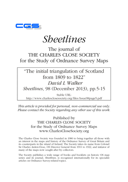 Initial Triangulation of Scotland from 1809 to 1822