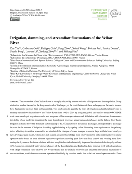 Irrigation, Damming, and Streamflow Fluctuations of the Yellow