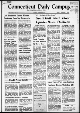 Connecticut Daily Campus Serving Storrs Since 1896 Oonnlcacw O O VOL