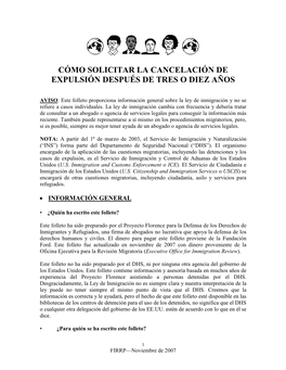 Cómo Solicitar La Cancelación De Expulsión Después De Tres O Diez Años