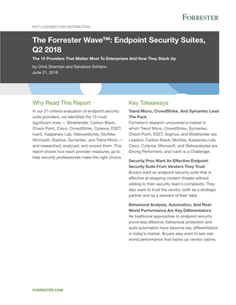 The Forrester Wave™: Endpoint Security Suites, Q2 2018