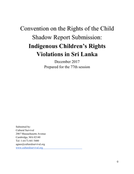 Indigenous Children's Rights Violations in Sri Lanka