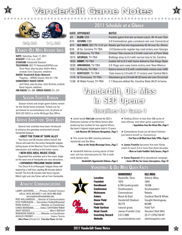 Vanderbilt Game Notes Vanderbilt, Ole Miss in SEC Opener