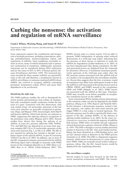 The Activation and Regulation of Mrna Surveillance