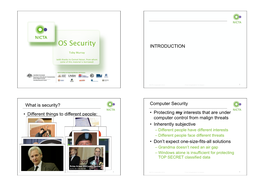 OS Security INTRODUCTION