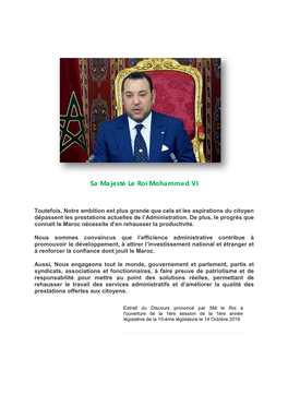 Sa Majesté Le Roi Mohammed VI -.:( Agence Urbaine De Settat