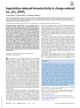 Superlattice-Induced Ferroelectricity in Charge-Ordered La1/3Sr2/3Feo3