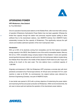 UPGRADING POWER HPP Whakamaru, New Zealand by Tony Mulholland