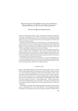 The Changing Interpretation of the Flying Geese Model of Economic Development