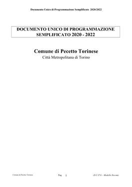 Comune Di Pecetto Torinese Città Metropolitana Di Torino