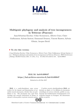 Multigenic Phylogeny and Analysis of Tree