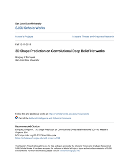 3D Shape Prediction on Convolutional Deep Belief Networks