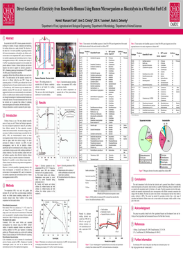 Direct Generation of Electricity from Renewable Biomass Using Rumen Microorganisms As Biocatalysts in a Microbial Fuel Cell