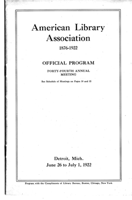 American Librarv Ssociation R876-1922