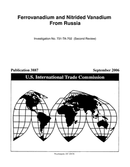 Ferrovanadium and Nitrided Vanadium from Russia