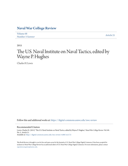 The U.S. Naval Institute on Naval Tactics, Edited by Wayne P. Hughes