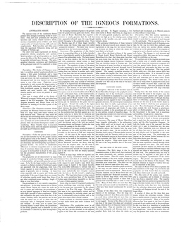 Description of the Igneous Formations