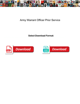 Army Warrant Officer Prior Service