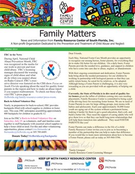 Family Matters, Spring 2014