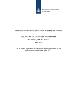 Mirt Verkenning Corridorstudie Amsterdam - Hoorn