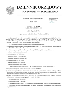 Uchwała Nr III/10/14 Z Dnia 15 Grudnia 2014 R