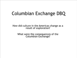 Columbian Exchange DBQ