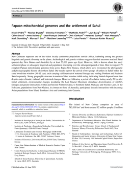 Papuan Mitochondrial Genomes and the Settlement of Sahul