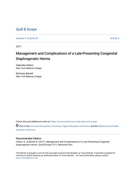 Management and Complications of a Late-Presenting Congenital Diaphragmatic Hernia