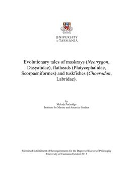 Flatheads (Platycephalidae, Scorpaeniformes) and Tuskfishes (Choerodon, Labridae)