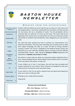 Baston House Newsletter