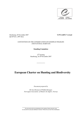 European Charter on Hunting and Biodiversity