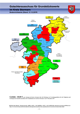 Gutachterausschuss Für Grundstückswerte Im Kreis Stormarn Bodenrichtwerte (Stand: 31.12.2018)