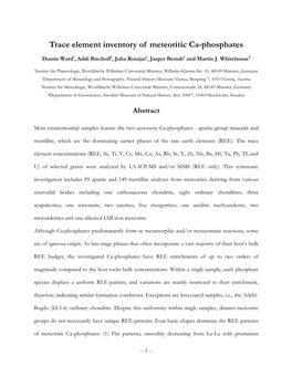 Trace Element Inventory of Meteoritic Ca-Phosphates