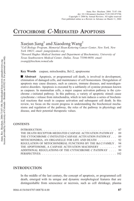Cytochrome C-Mediated Apoptosis
