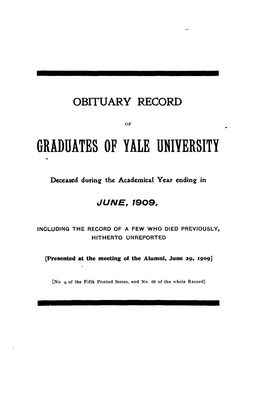 1908-1909 Obituary Record of Graduates of Yale University