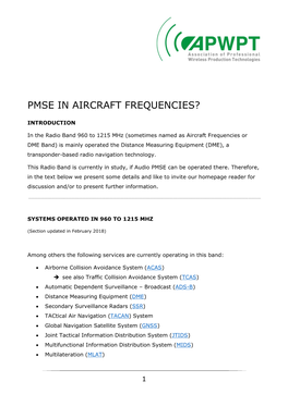 Pmse in Aircraft Frequencies?