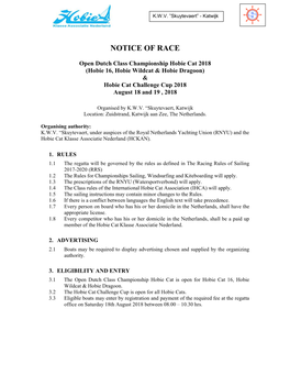 Notice of Race