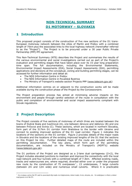 D1 Motorway Non-Technical Summary [EBRD