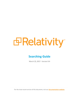 Relativity Searching Guide