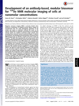 Development of an Antibody-Based, Modular Biosensor for Xe NMR