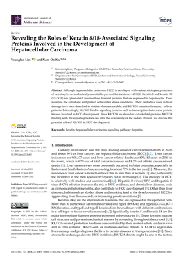 Revealing the Roles of Keratin 8/18-Associated Signaling Proteins Involved in the Development of Hepatocellular Carcinoma