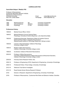 CURRICULUM VITAE Daniel Mark