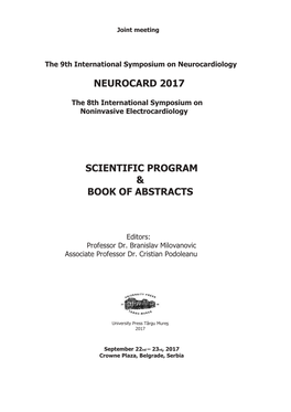 Neurocard 2017 Scientific Program & Book of Abstracts