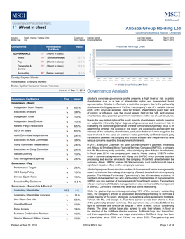 Alibaba Group Holding Ltd Governance Analysis